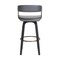 Armen Living Topanga 26" Swivel Black Wood Counter Stool in Gray Faux Leather with Golden Bronze Metal LCTOBABLKGRY26 - alternate 2